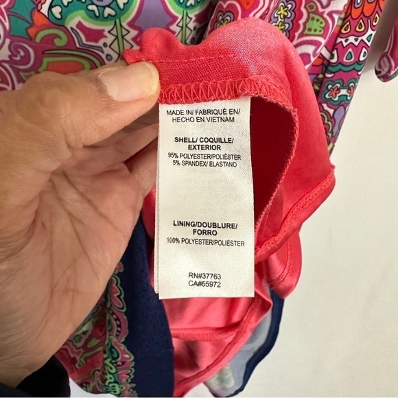 Laundry by Shelli Segal Pink Multicolor Geometric Print Jersey Shift Dress sz S - Picture 12 of 13